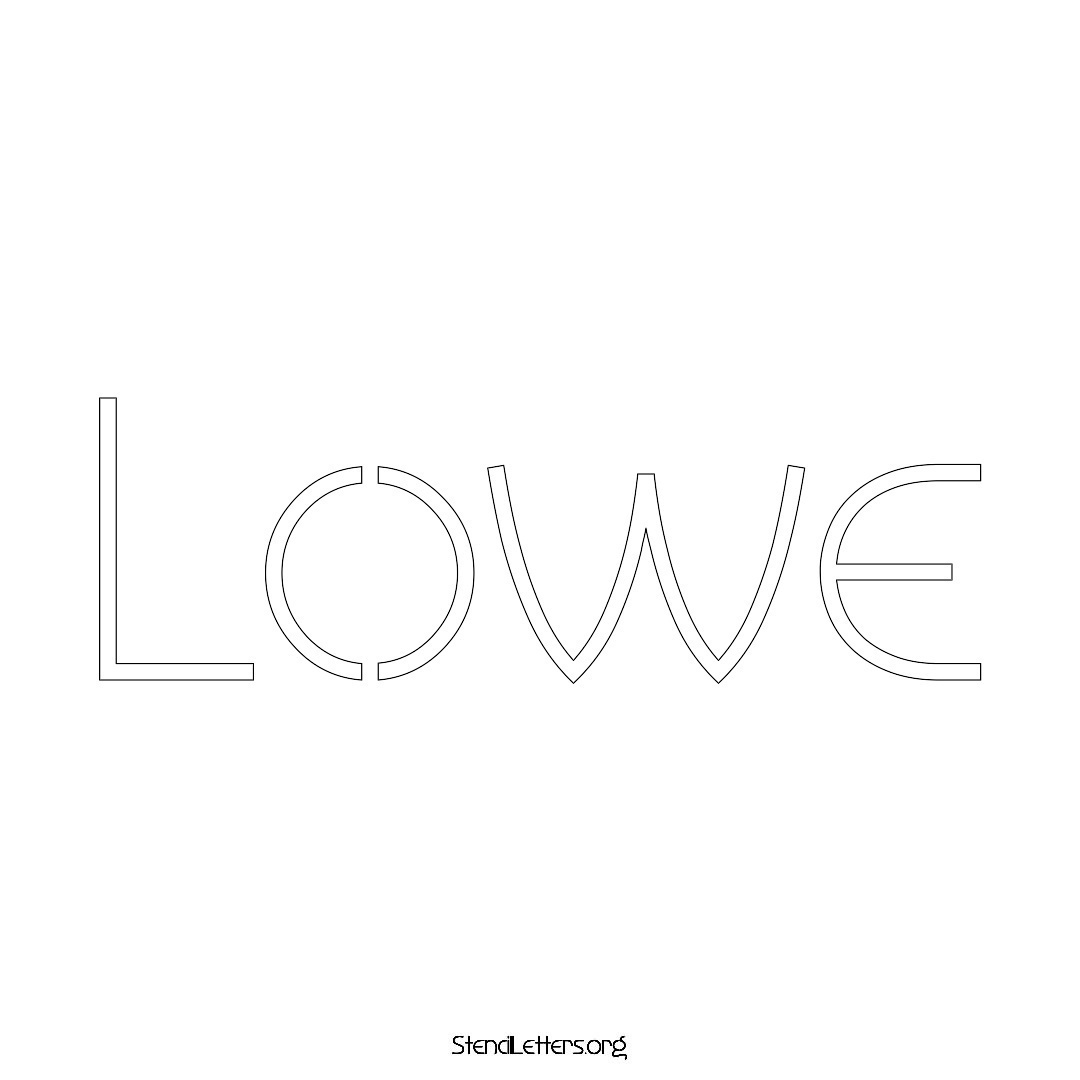 Lowe name stencil in Simple Elegant Lettering