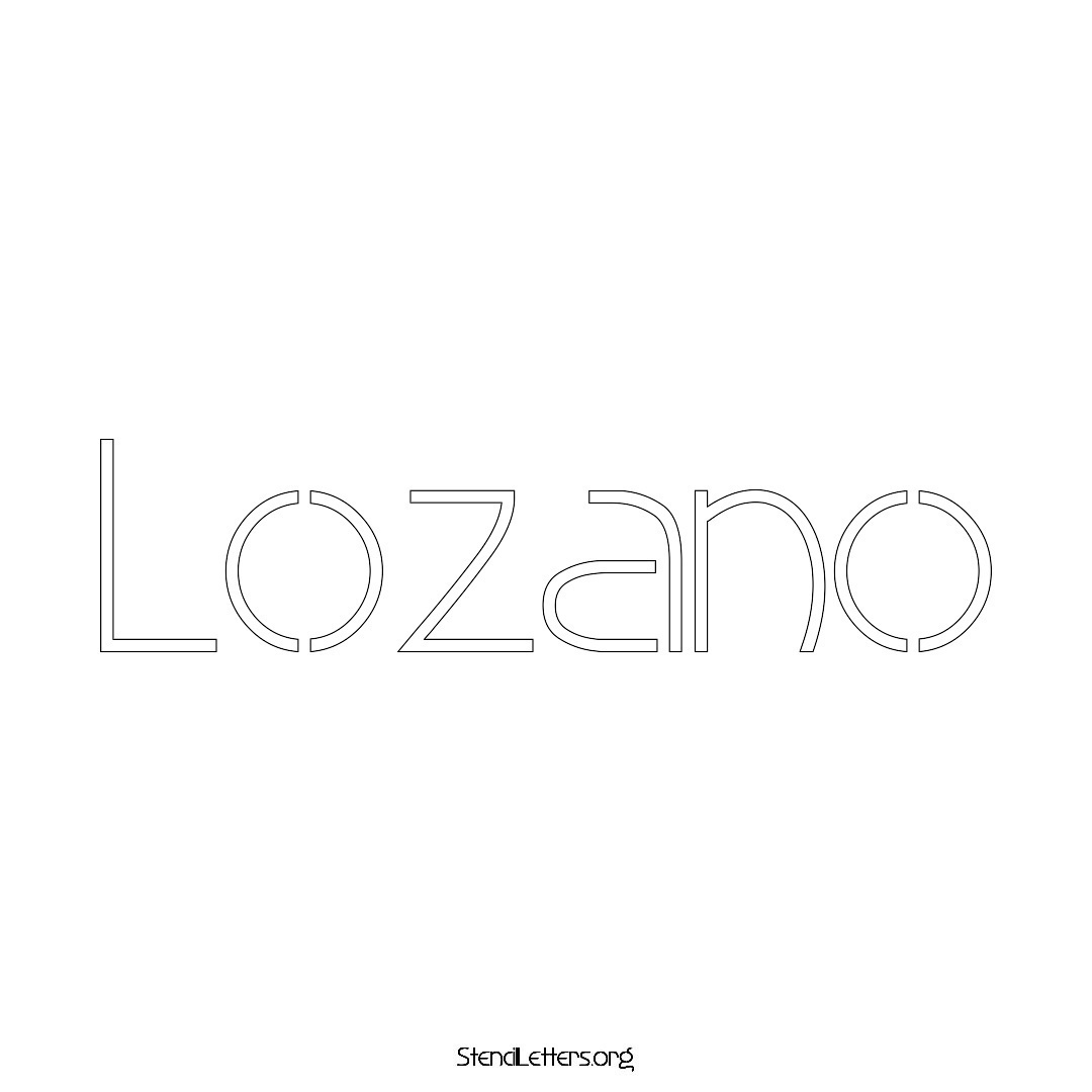 Lozano name stencil in Simple Elegant Lettering