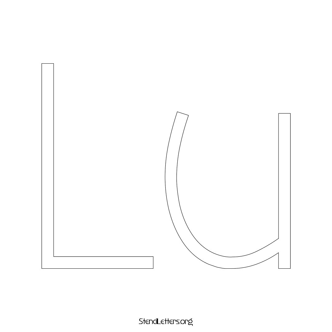 Lu name stencil in Simple Elegant Lettering