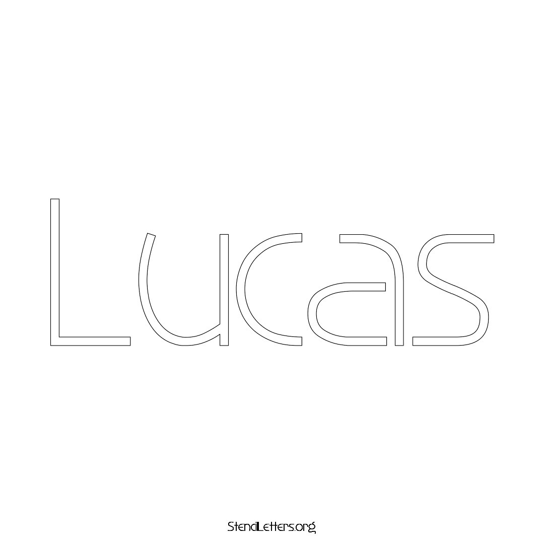 Lucas name stencil in Simple Elegant Lettering