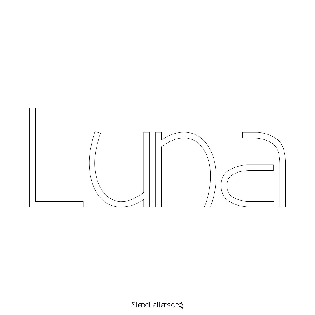 Luna name stencil in Simple Elegant Lettering