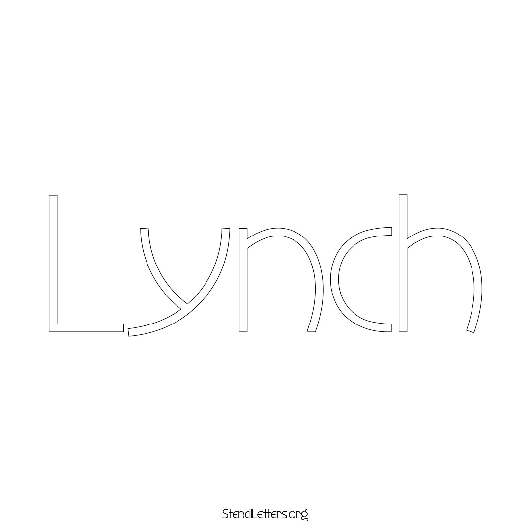 Lynch name stencil in Simple Elegant Lettering
