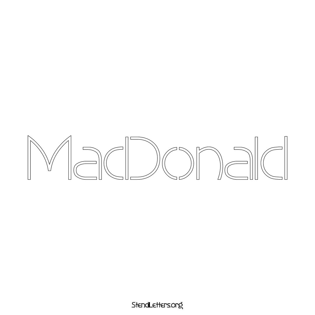 Macdonald name stencil in Simple Elegant Lettering