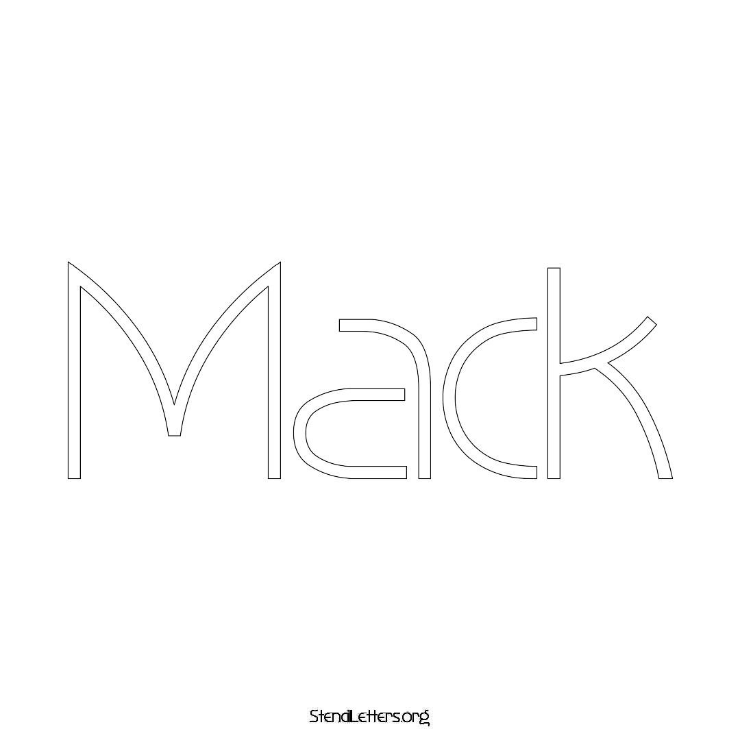 Mack name stencil in Simple Elegant Lettering