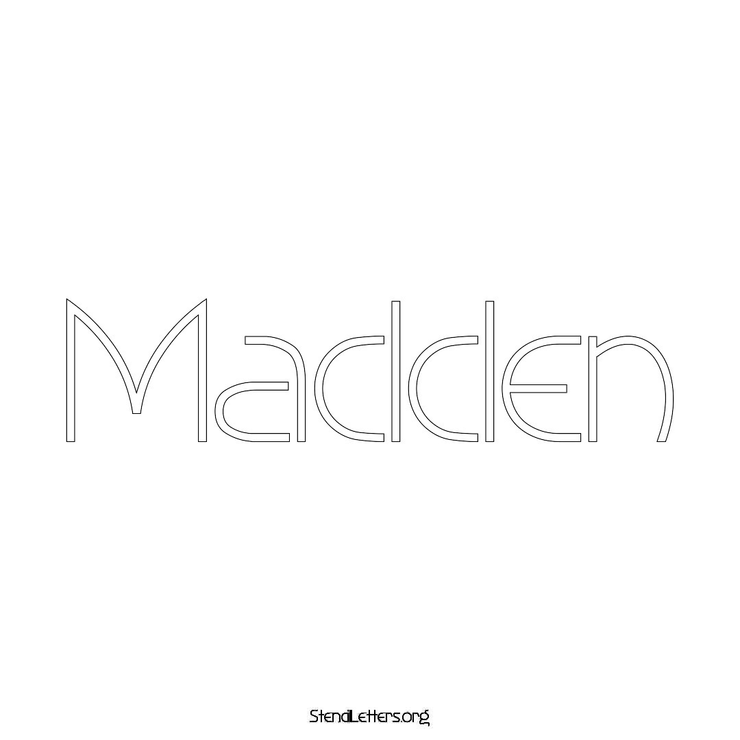 Madden name stencil in Simple Elegant Lettering