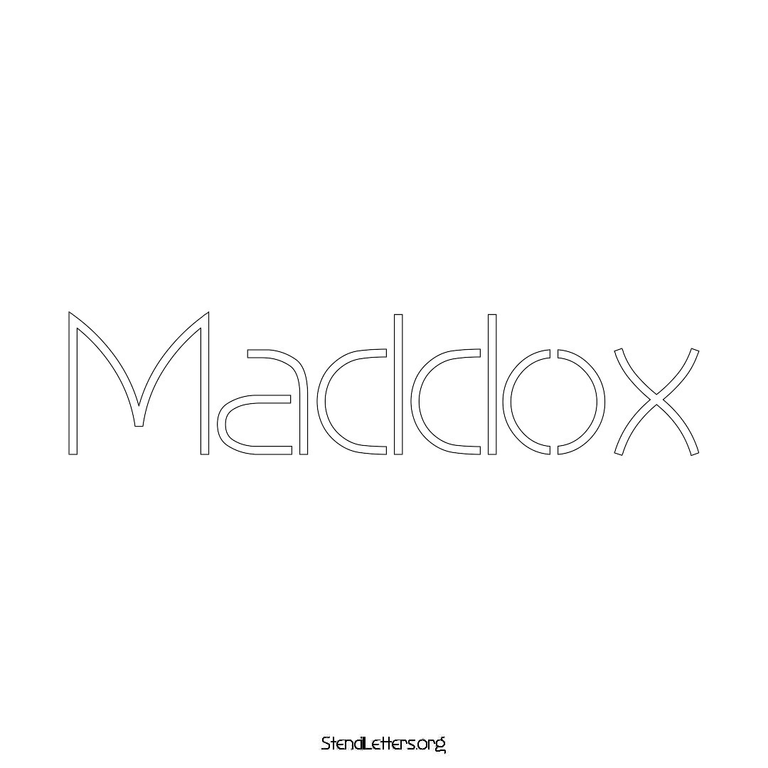 Maddox name stencil in Simple Elegant Lettering