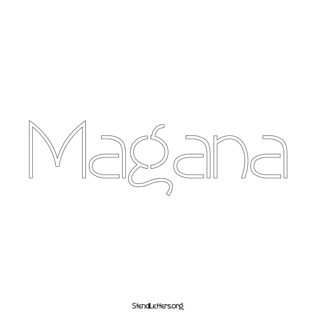 Magana name stencil in Simple Elegant Lettering