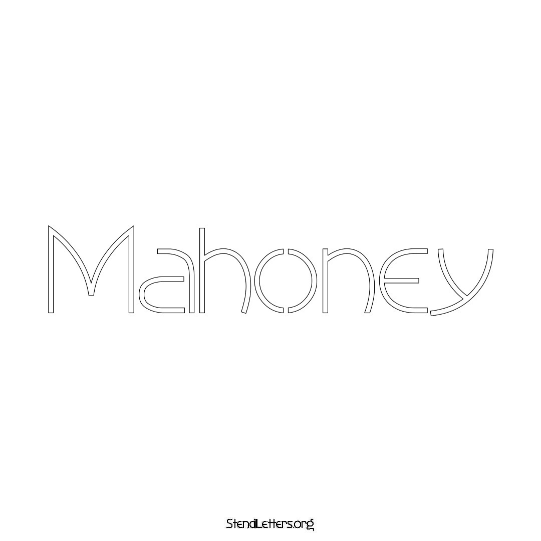 Mahoney name stencil in Simple Elegant Lettering