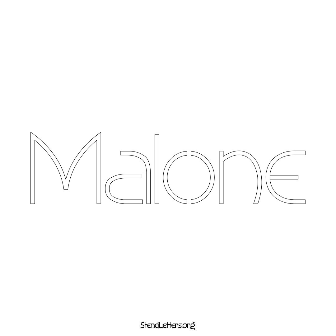 Malone name stencil in Simple Elegant Lettering