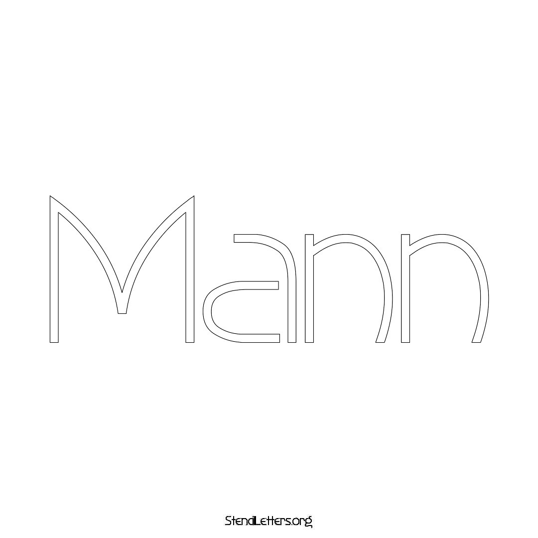 Mann name stencil in Simple Elegant Lettering