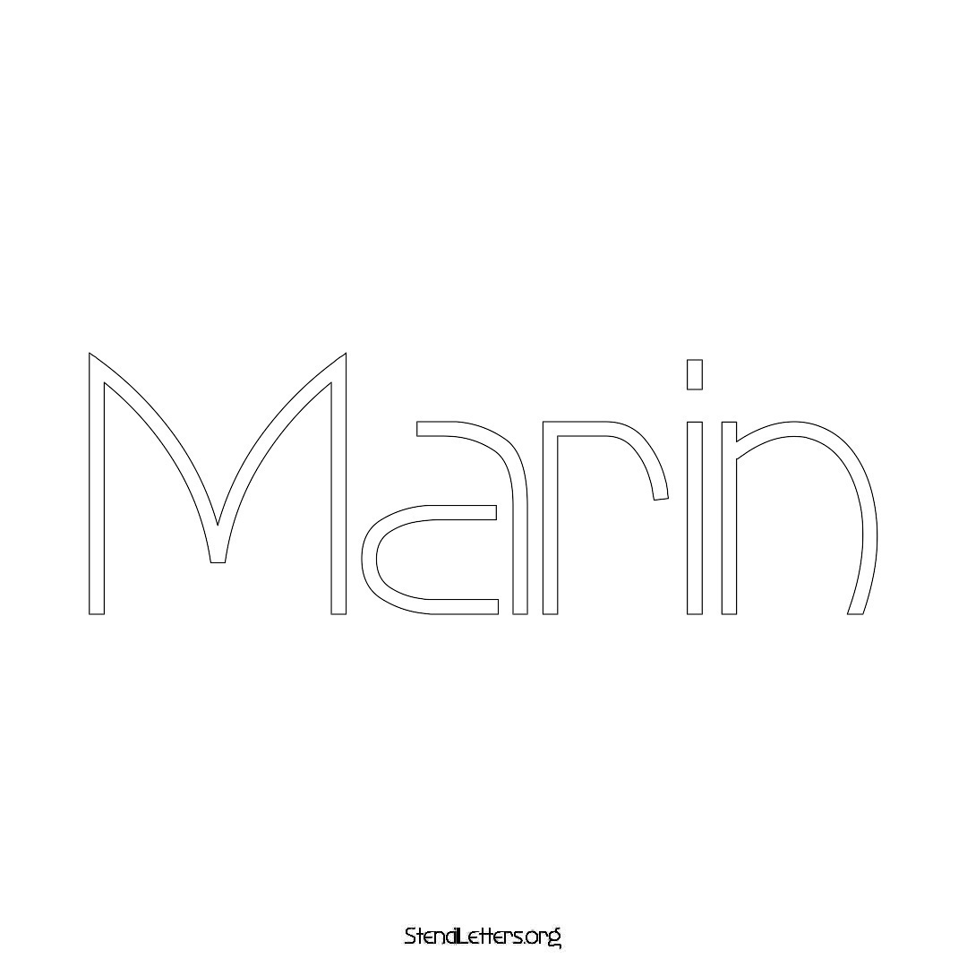 Marin name stencil in Simple Elegant Lettering