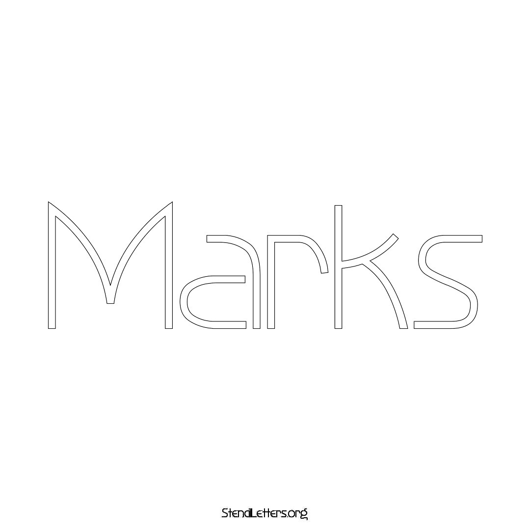 Marks name stencil in Simple Elegant Lettering