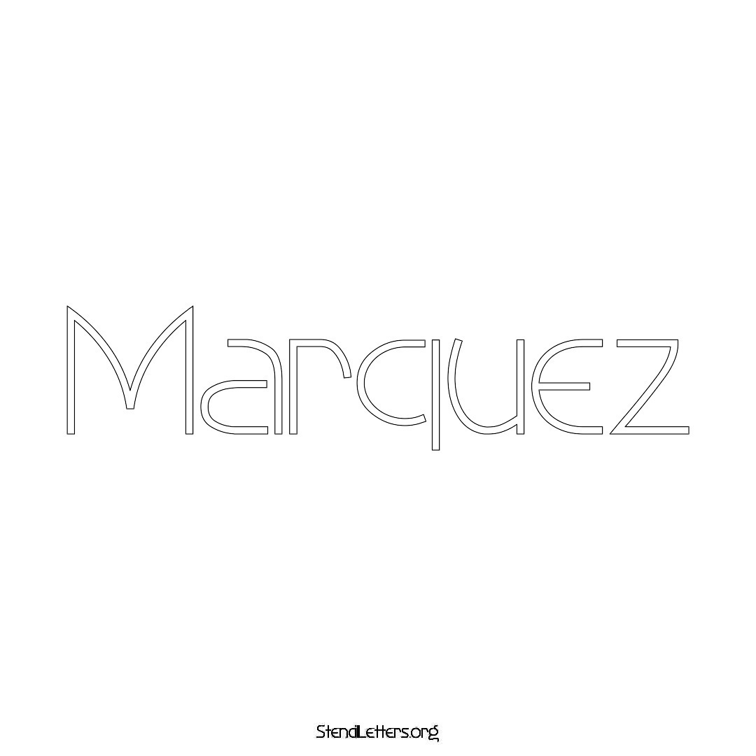 Marquez name stencil in Simple Elegant Lettering