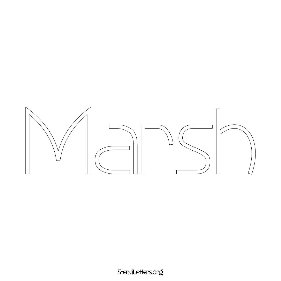 Marsh name stencil in Simple Elegant Lettering