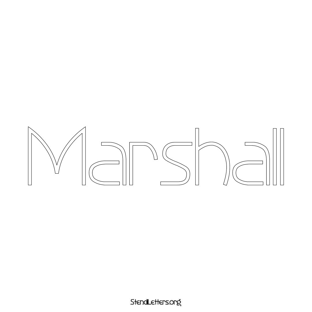 Marshall name stencil in Simple Elegant Lettering