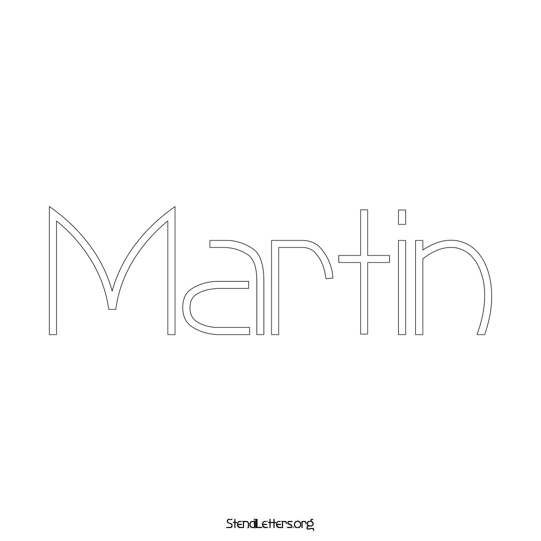 Martin name stencil in Simple Elegant Lettering