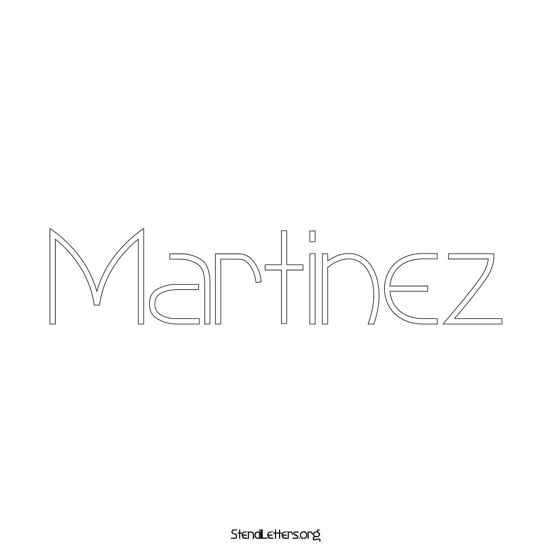 Martinez name stencil in Simple Elegant Lettering