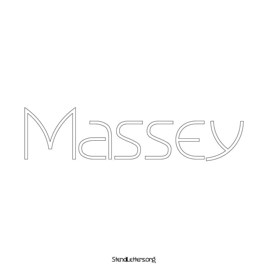 Massey name stencil in Simple Elegant Lettering