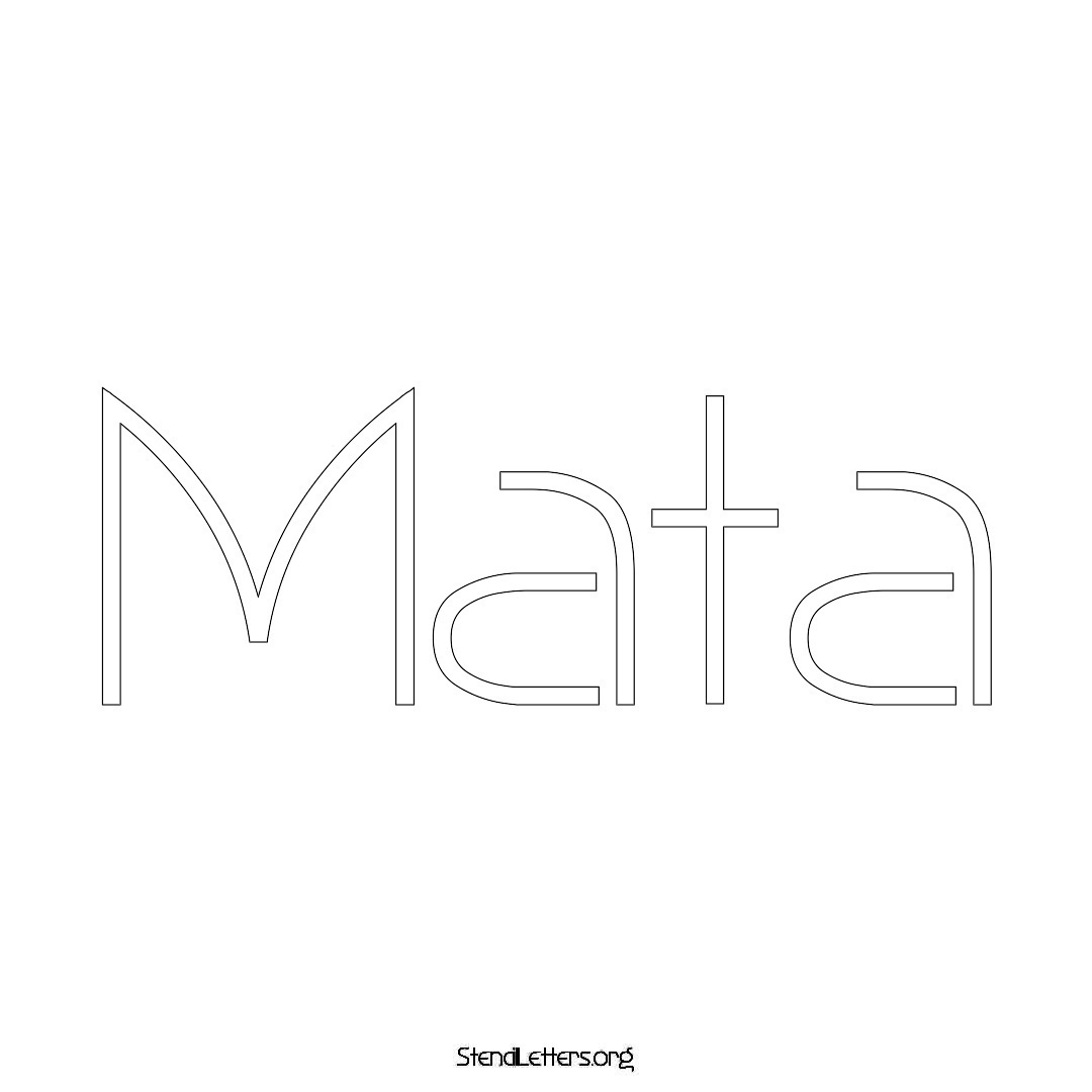 Mata name stencil in Simple Elegant Lettering