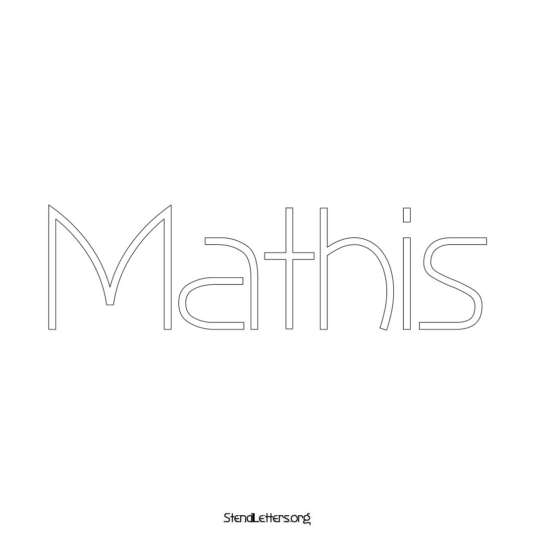 Mathis name stencil in Simple Elegant Lettering