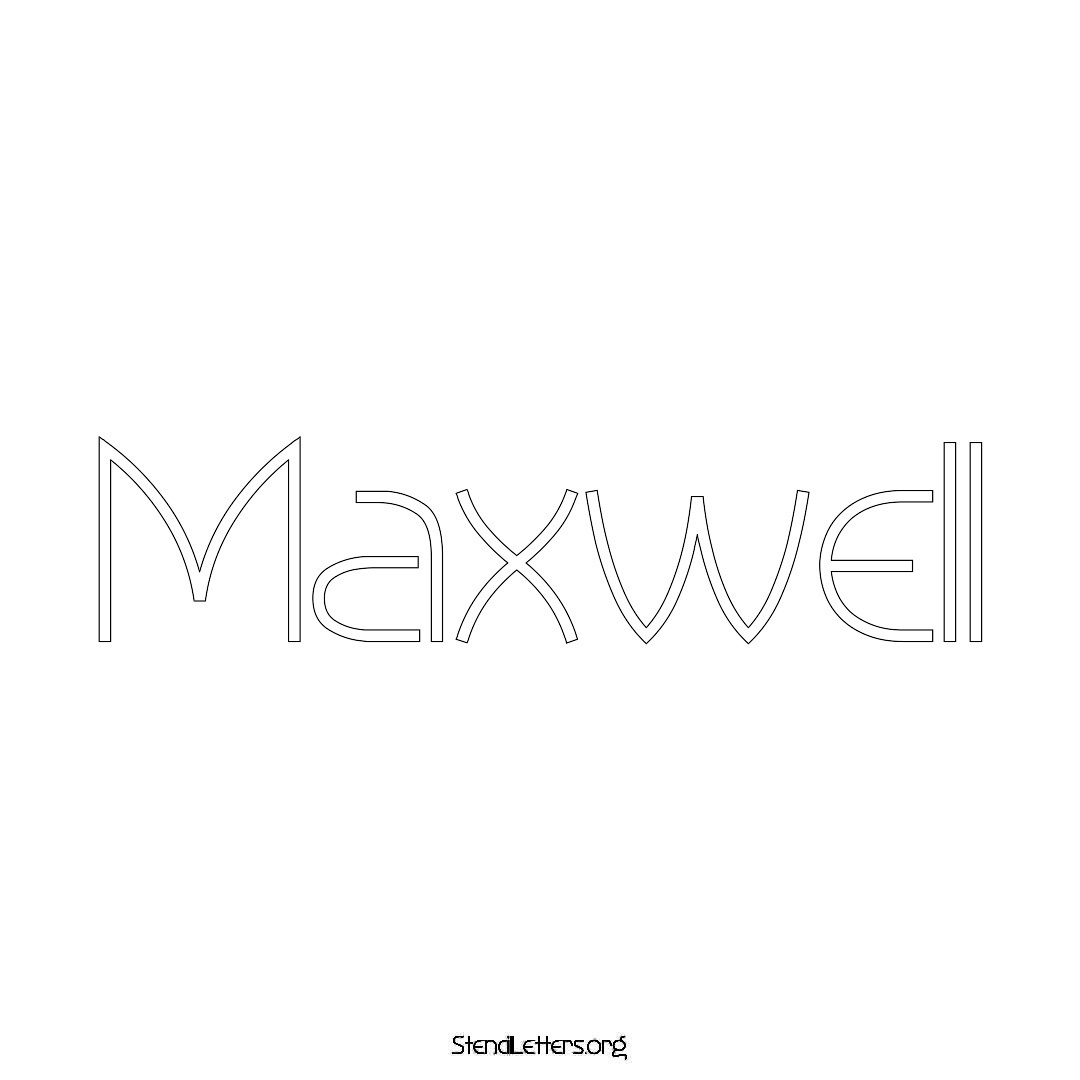 Maxwell name stencil in Simple Elegant Lettering