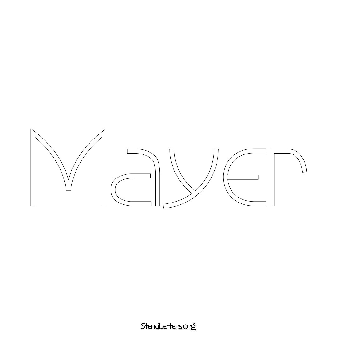 Mayer name stencil in Simple Elegant Lettering