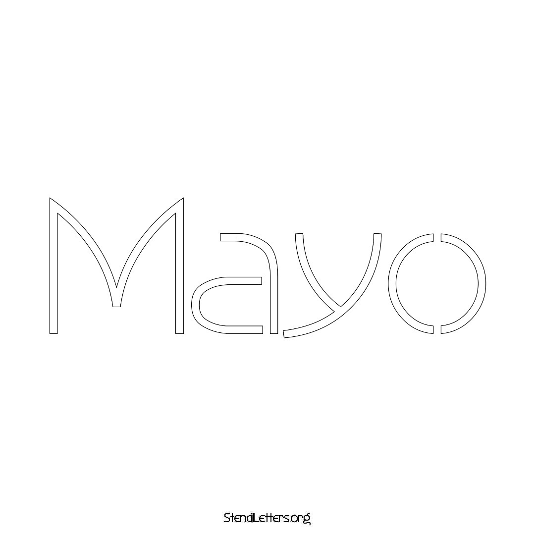 Mayo name stencil in Simple Elegant Lettering