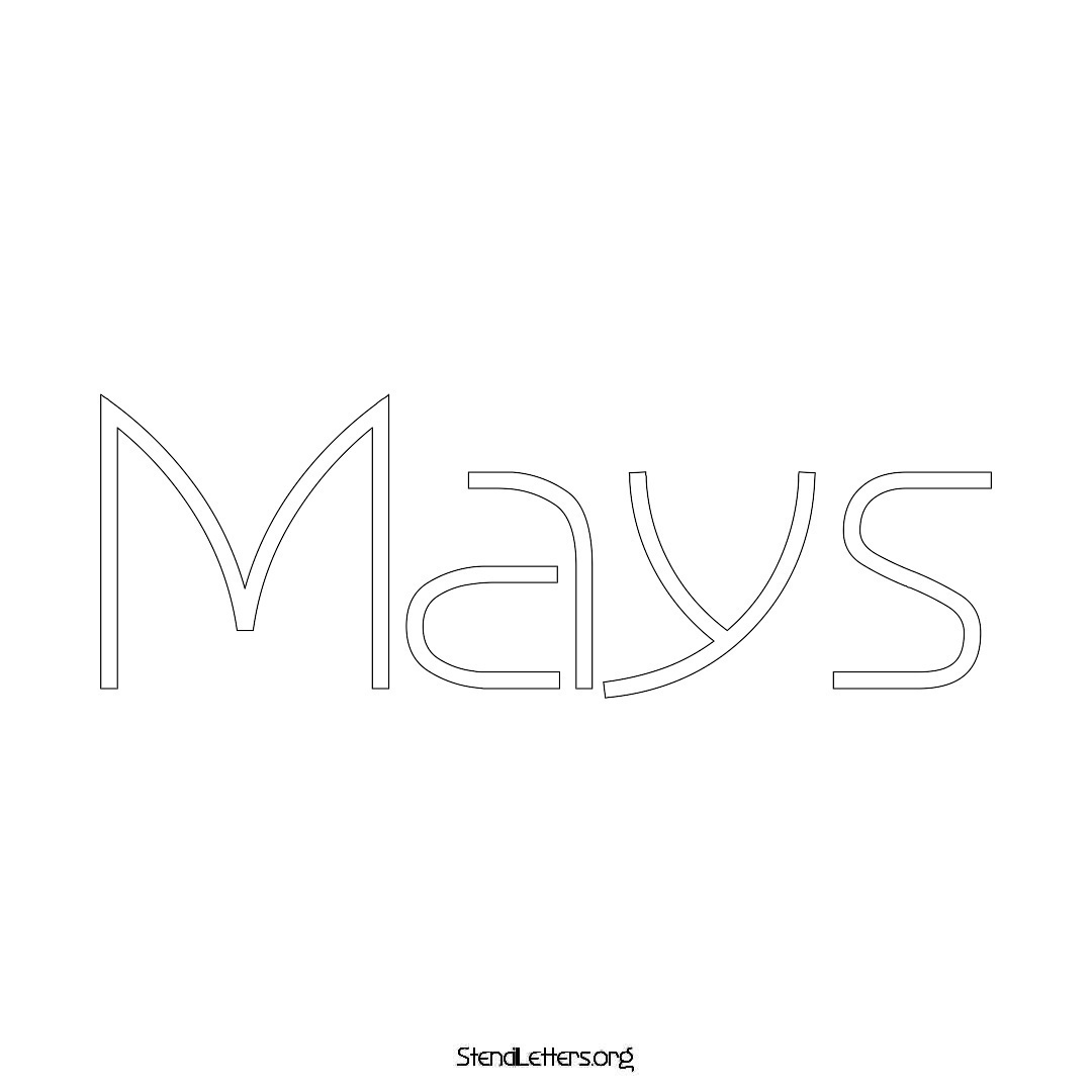 Mays name stencil in Simple Elegant Lettering