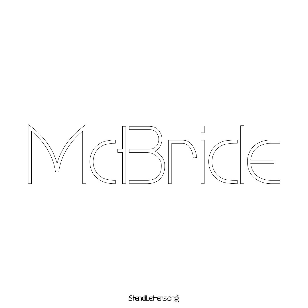 McBride name stencil in Simple Elegant Lettering