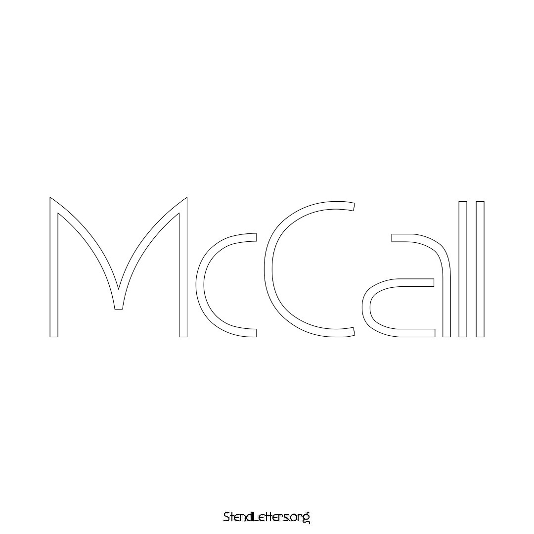 McCall name stencil in Simple Elegant Lettering