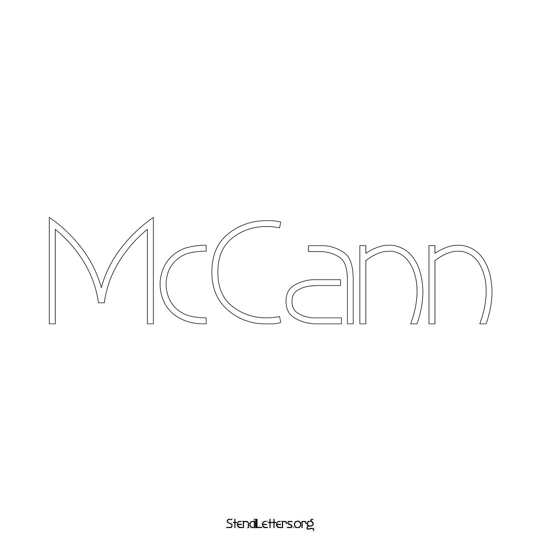McCann name stencil in Simple Elegant Lettering