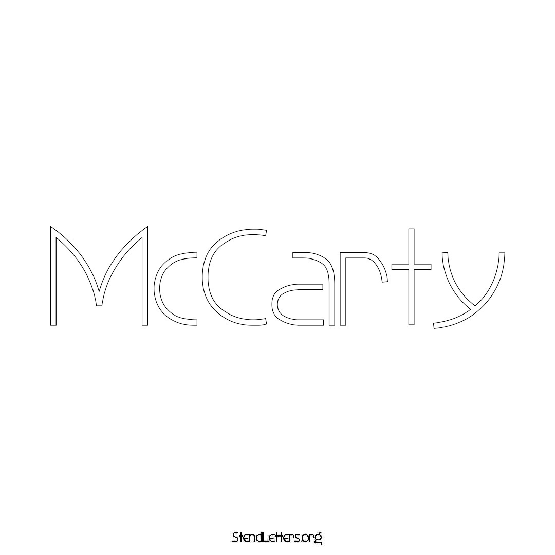 McCarty name stencil in Simple Elegant Lettering