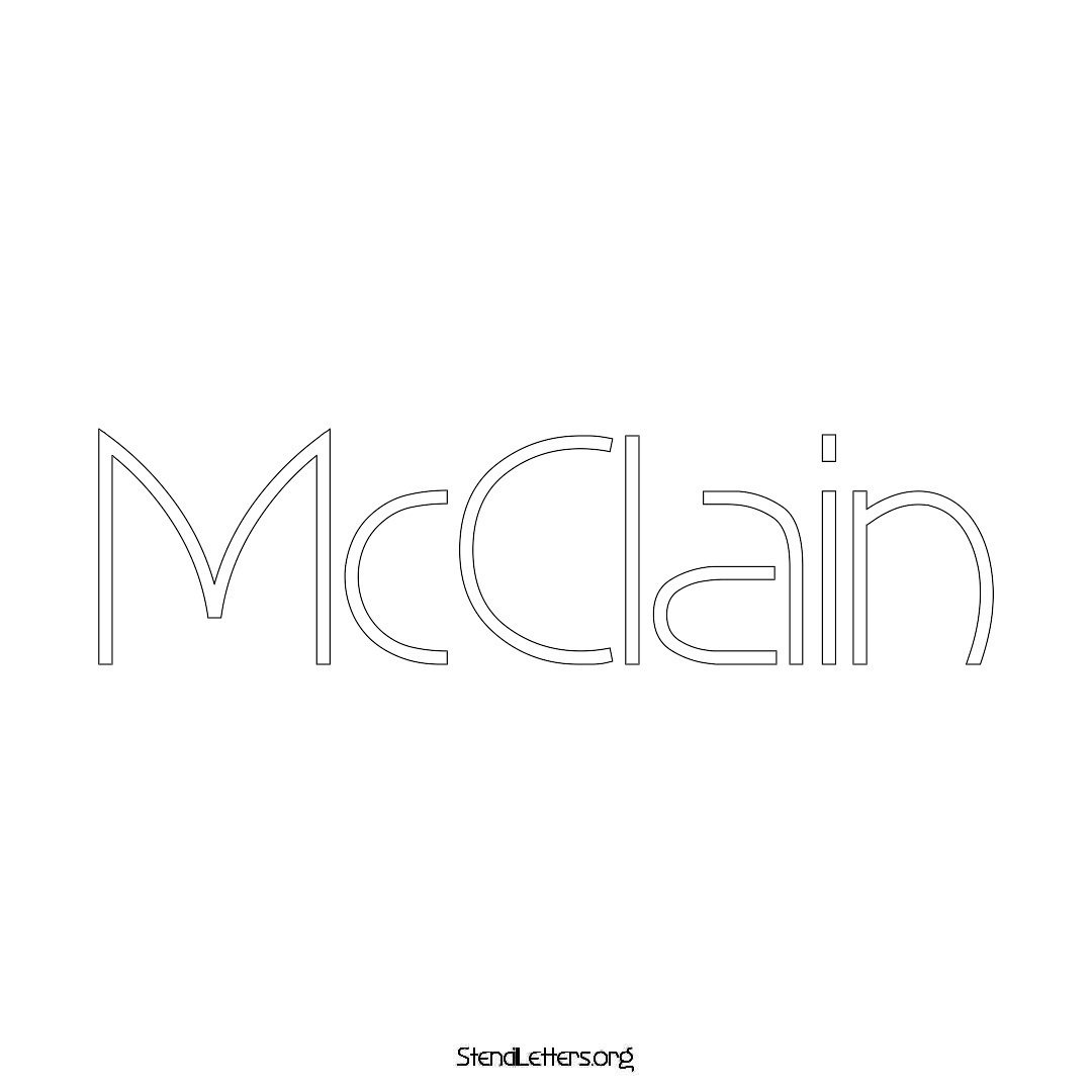 McClain name stencil in Simple Elegant Lettering