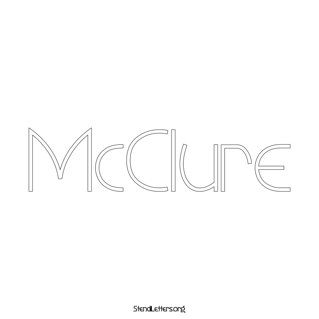 McClure name stencil in Simple Elegant Lettering