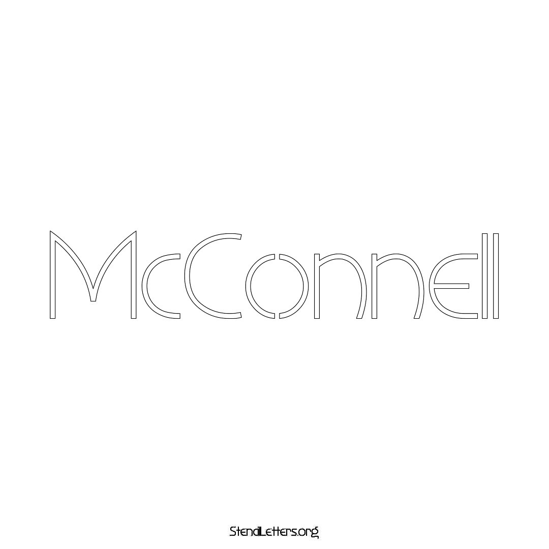 McConnell name stencil in Simple Elegant Lettering