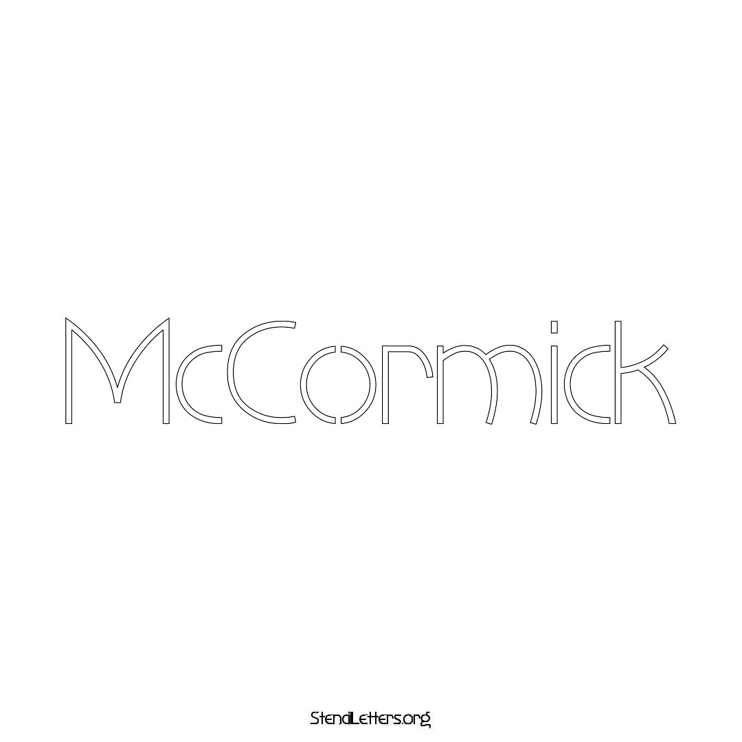 McCormick name stencil in Simple Elegant Lettering