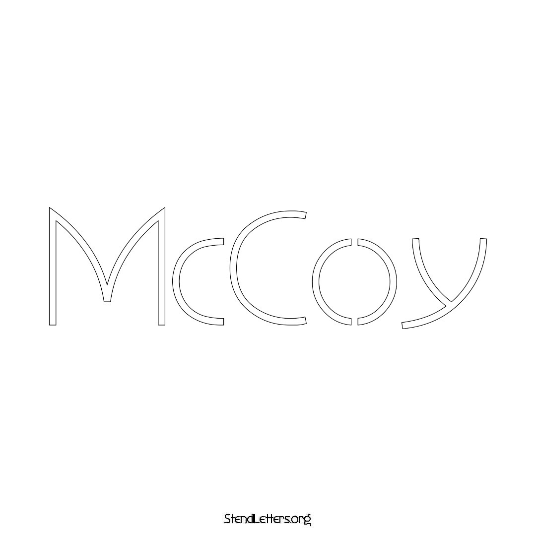 McCoy name stencil in Simple Elegant Lettering