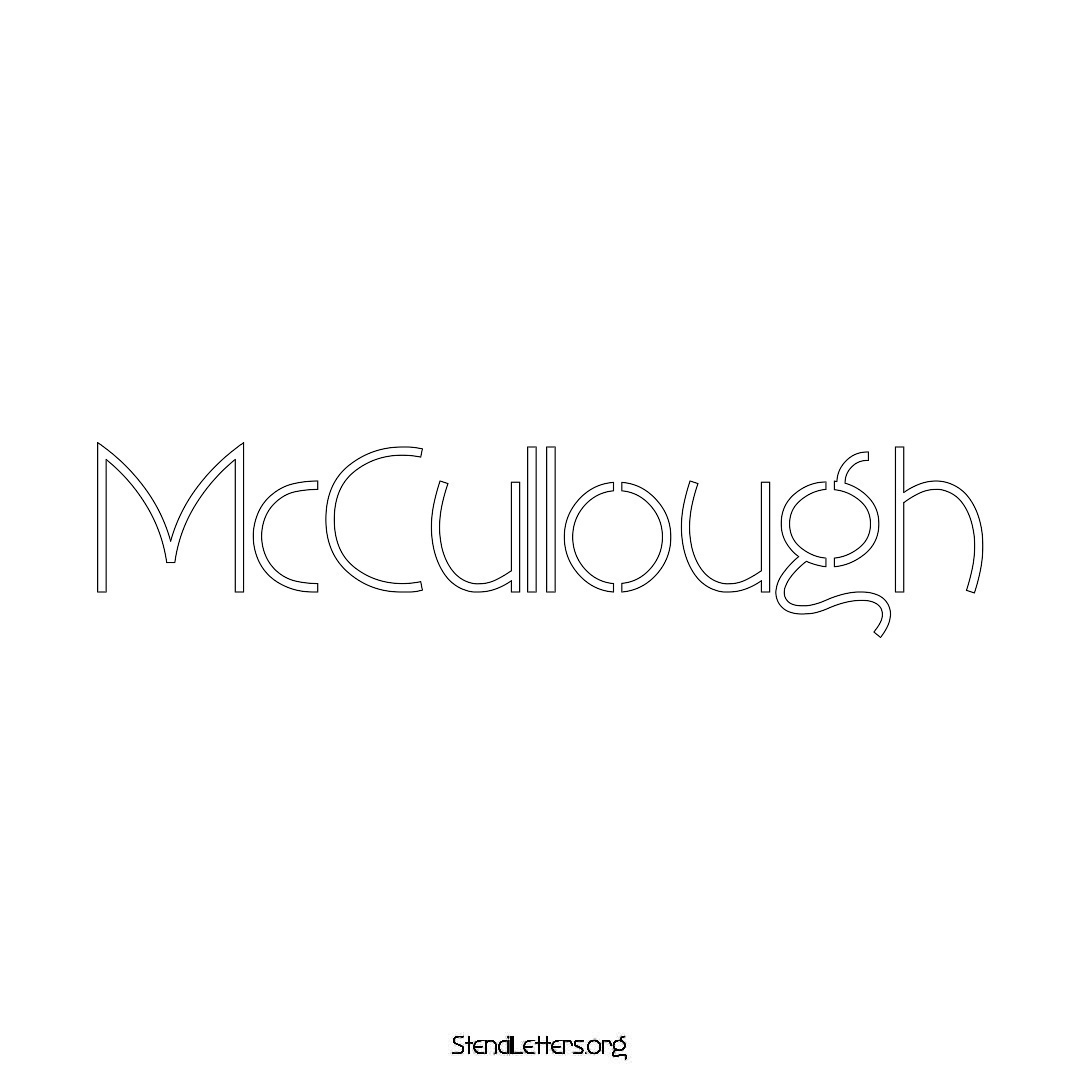 McCullough name stencil in Simple Elegant Lettering