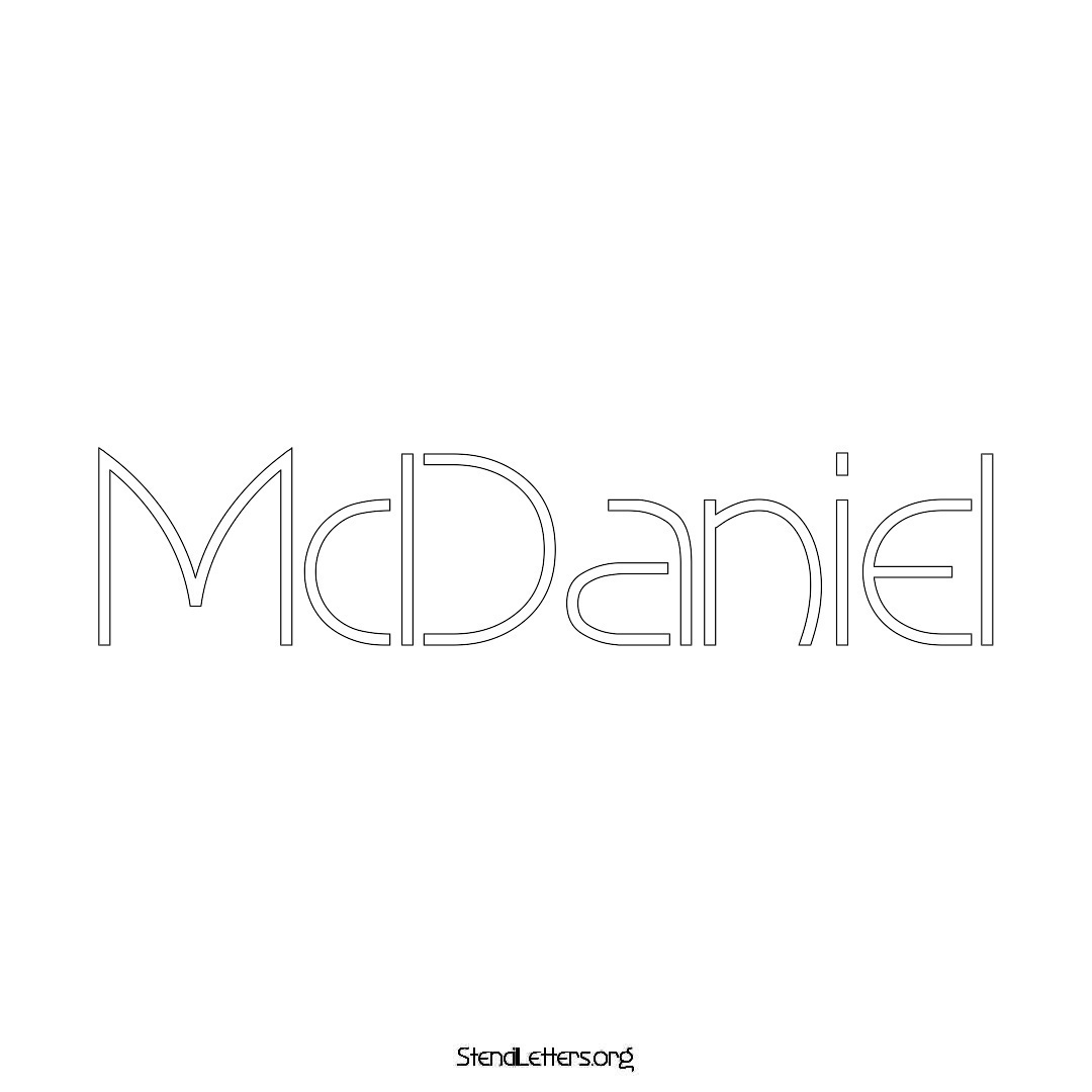 McDaniel name stencil in Simple Elegant Lettering
