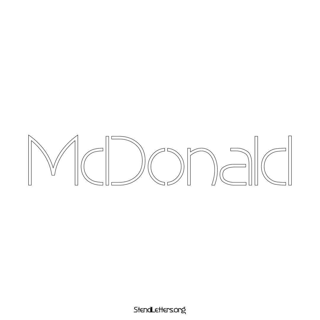 McDonald name stencil in Simple Elegant Lettering