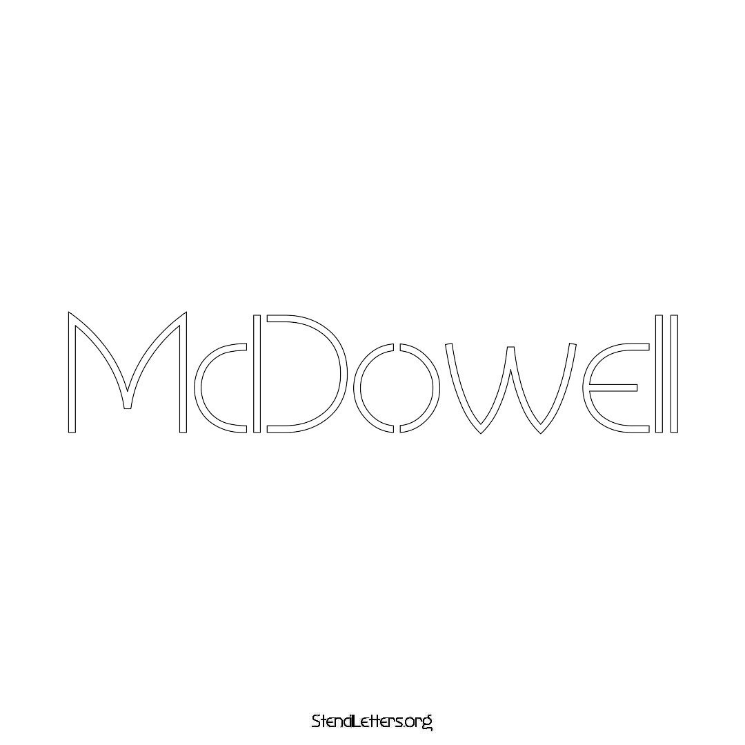 McDowell name stencil in Simple Elegant Lettering