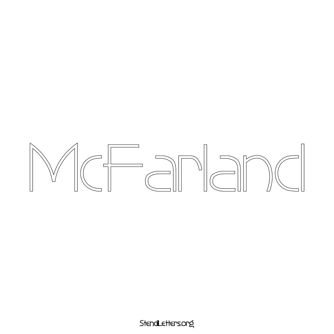 McFarland name stencil in Simple Elegant Lettering