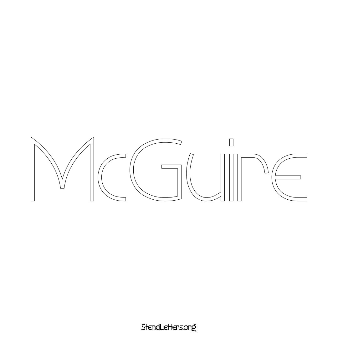 McGuire name stencil in Simple Elegant Lettering