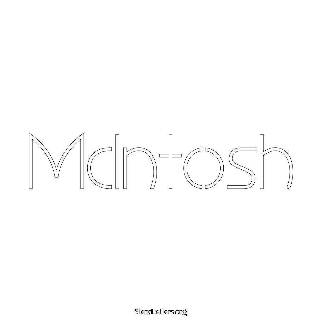 McIntosh name stencil in Simple Elegant Lettering