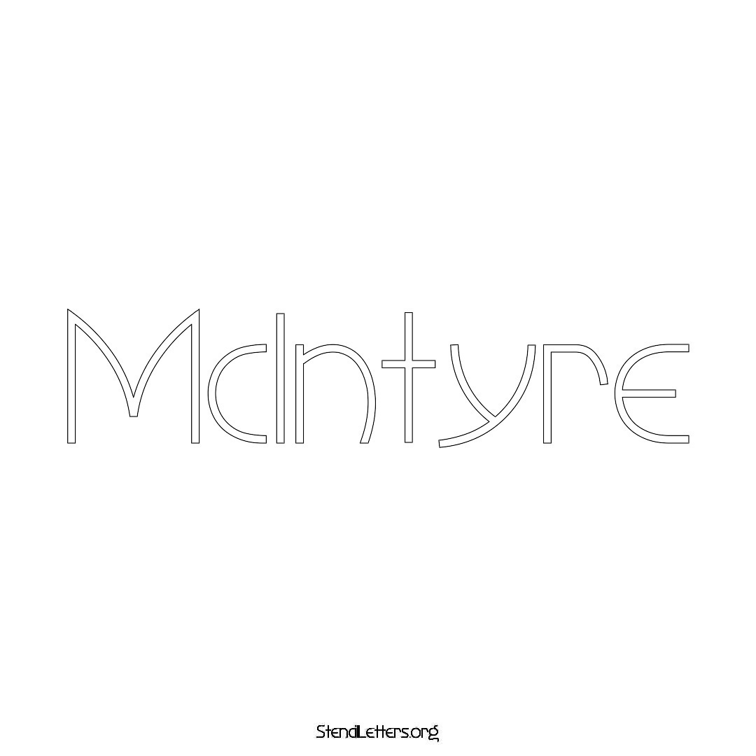 McIntyre name stencil in Simple Elegant Lettering