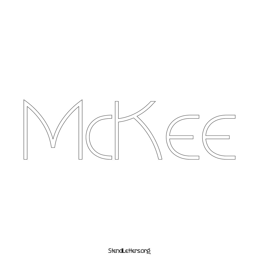 McKee name stencil in Simple Elegant Lettering