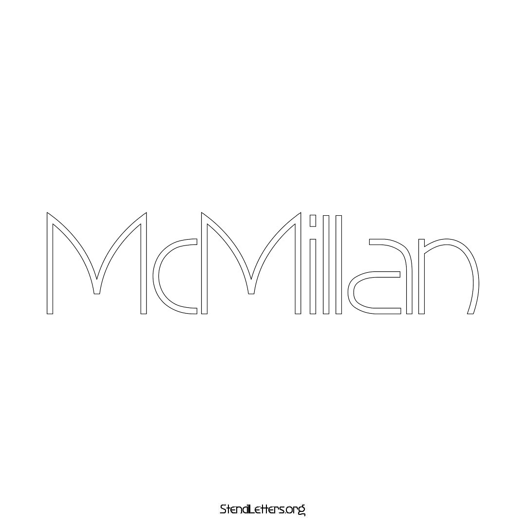 McMillan name stencil in Simple Elegant Lettering