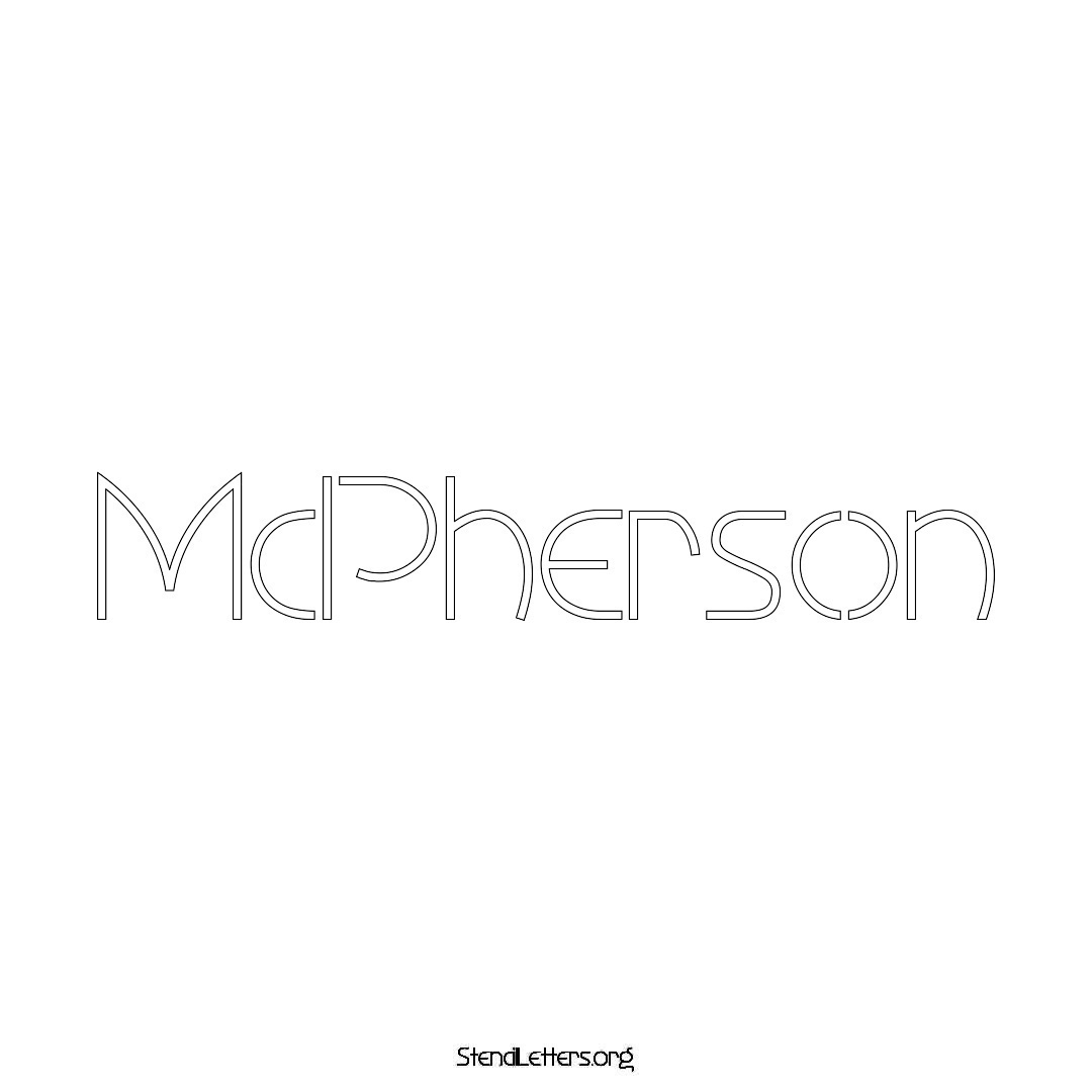 McPherson name stencil in Simple Elegant Lettering
