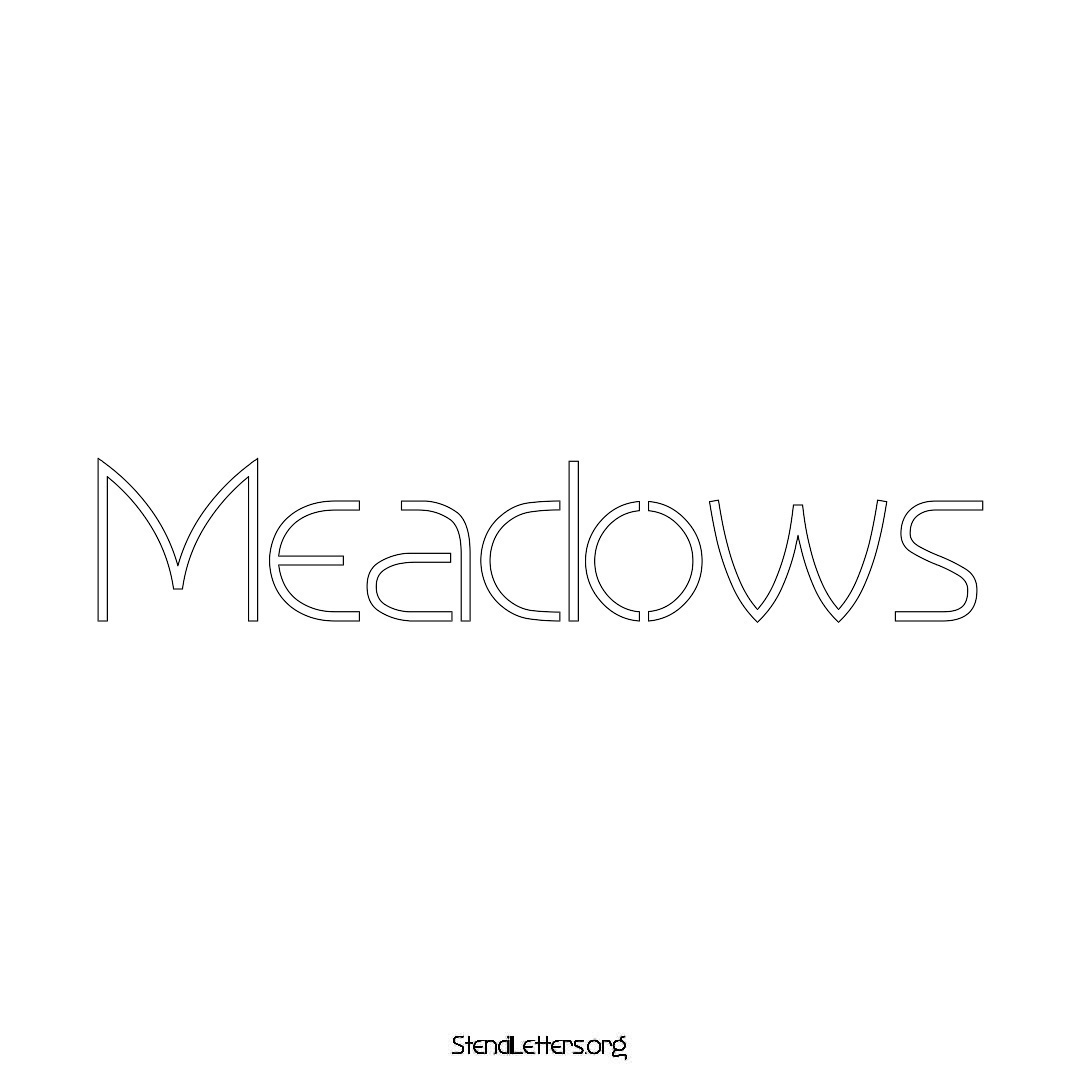 Meadows name stencil in Simple Elegant Lettering