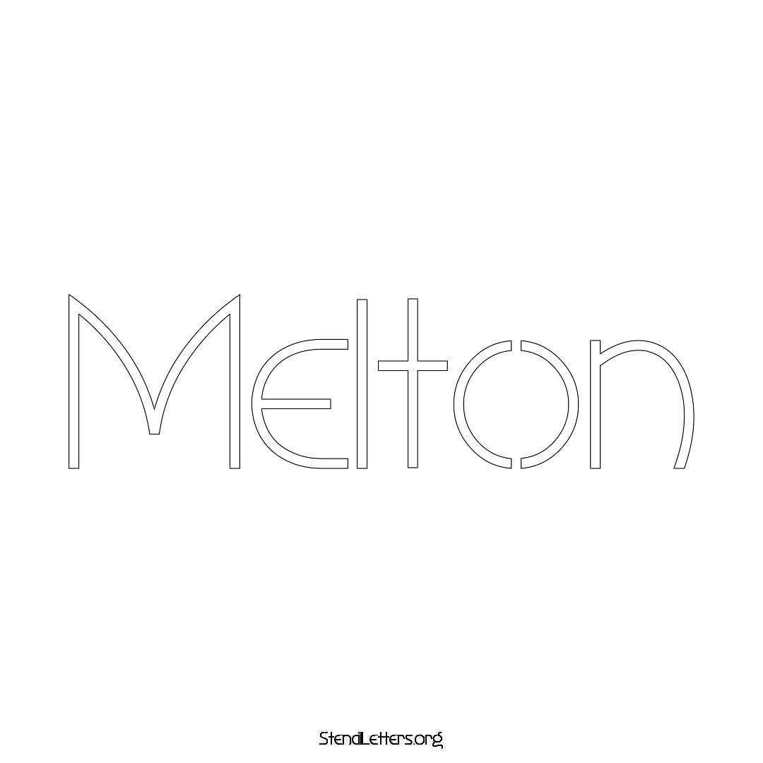 Melton name stencil in Simple Elegant Lettering